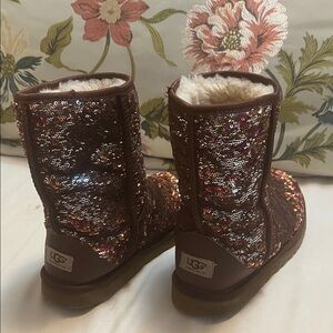 UGG Glittering Sequin Boots with Plush Lining
